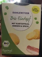 Bio Eintopf mit Kartoffeln Erbsen und Speck