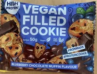 Vegan filled cookie blueberry chocolate