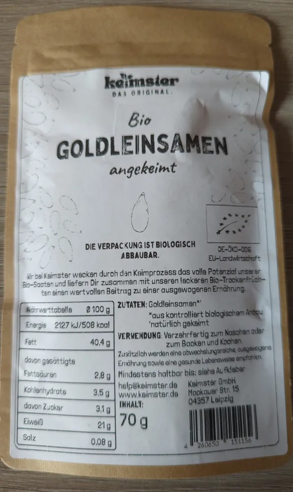 Bio Goldleinsamen angekeimt