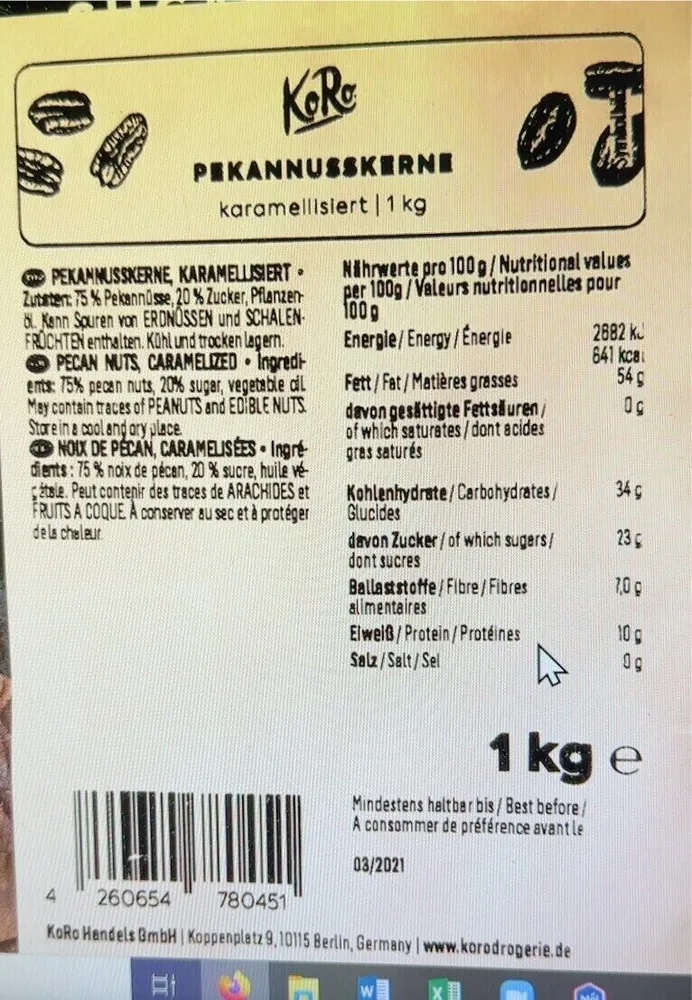 Noix de pécan caramélisées