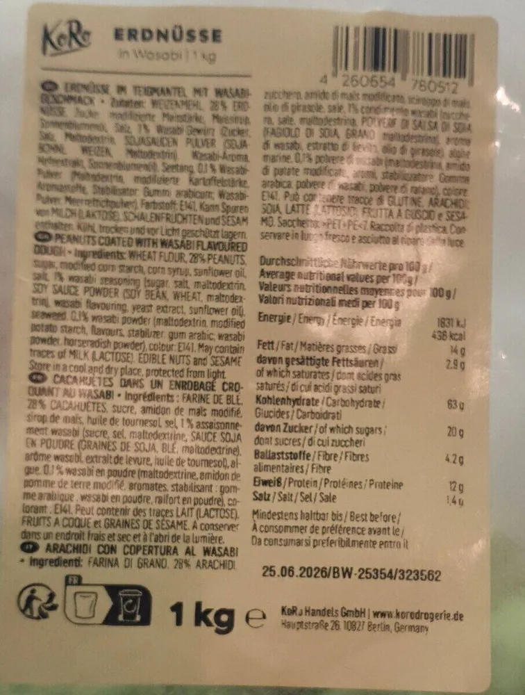 Erdnüsse mit wasabi