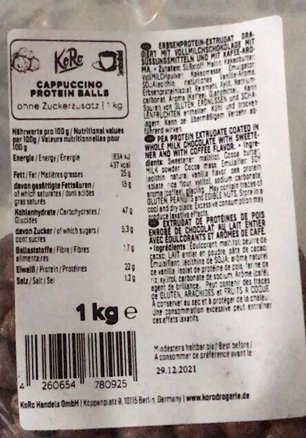 Cappuccino protein balls