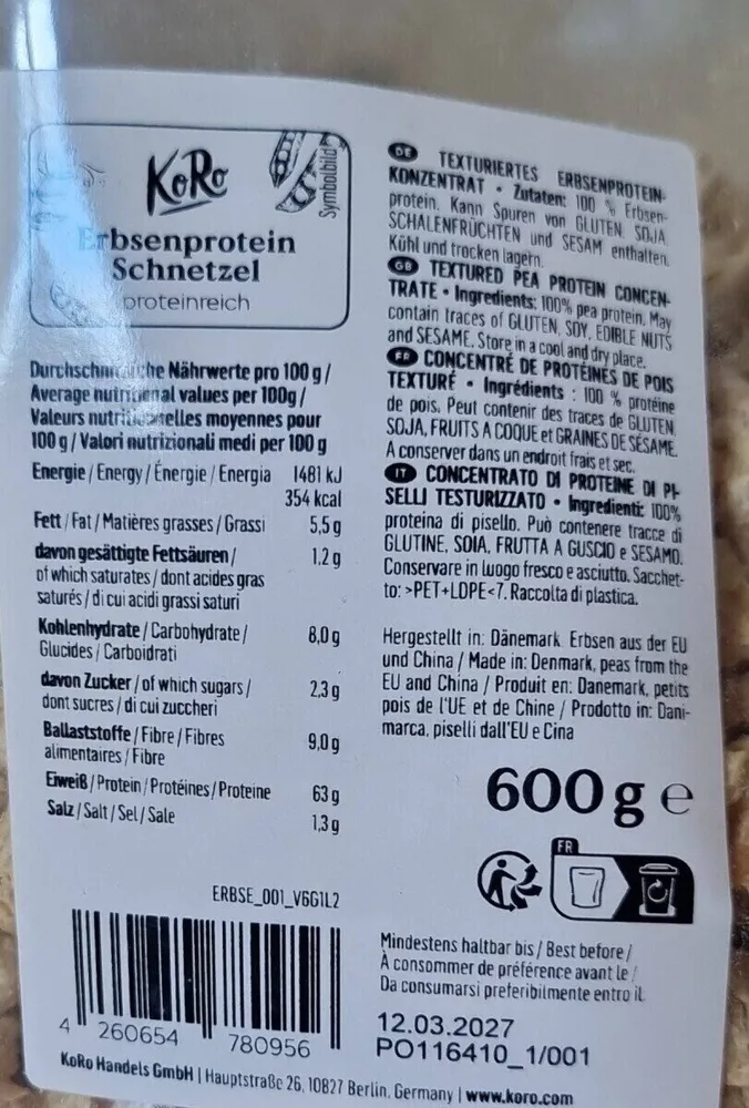 Erbsenprotein Schnetzel