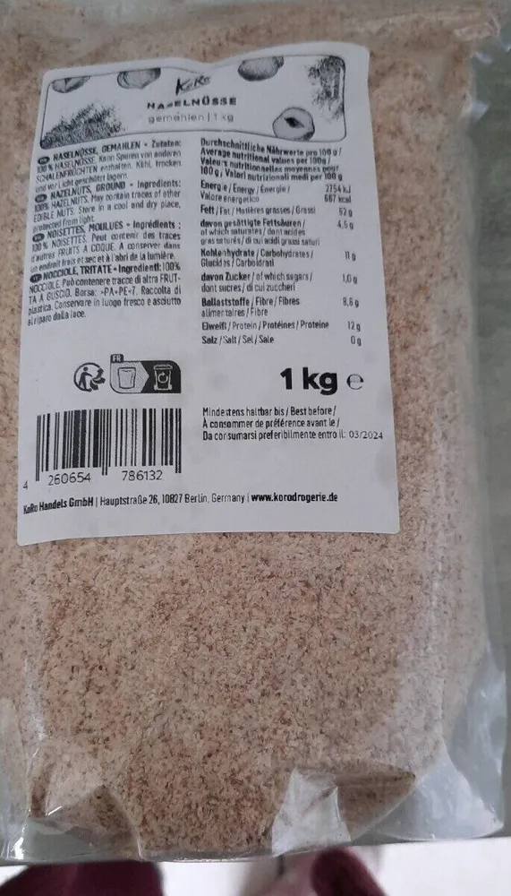 Haselnüsse gemahlen
