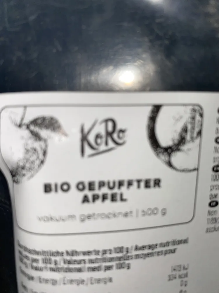 Bio gepuffter Apfel