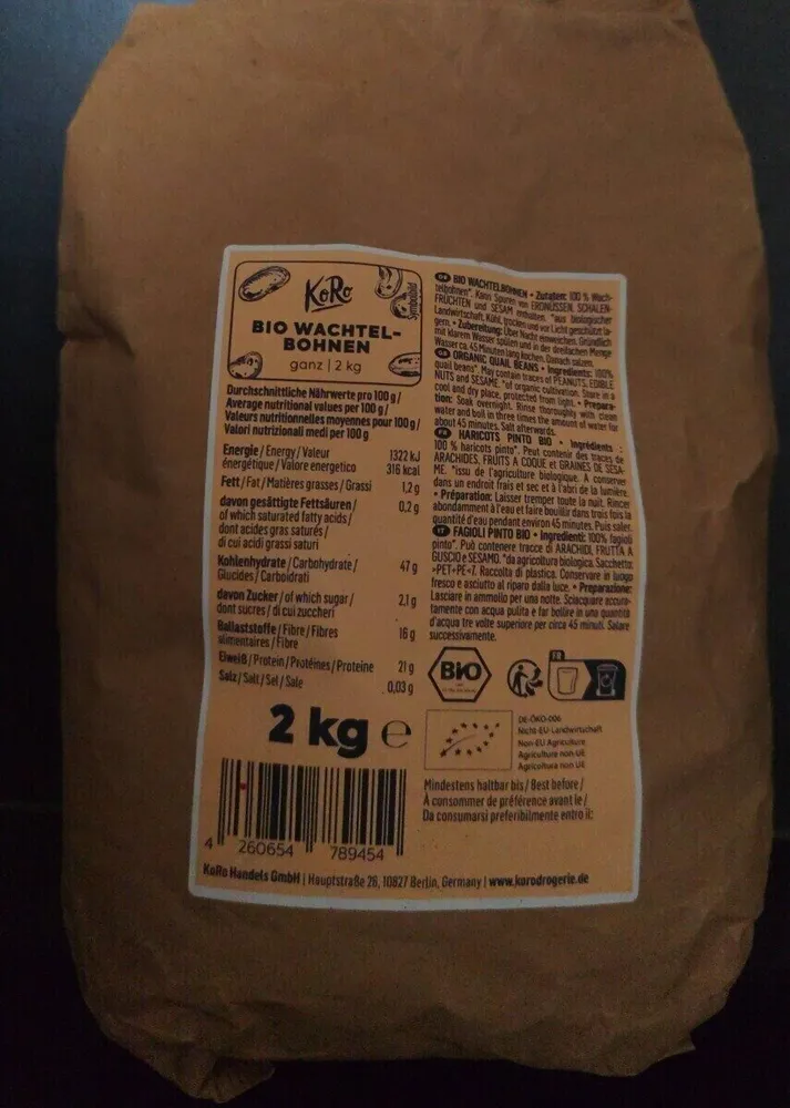 Bio Wachtelbohnen