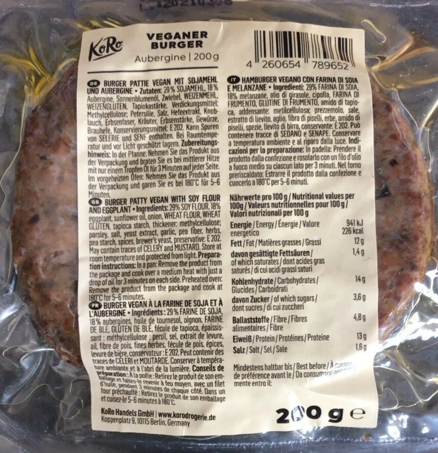 Veganer Burger Aubergine