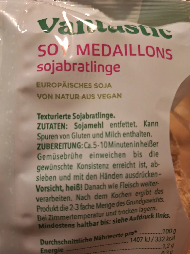 SOY MEDAILLONS sojabratlinge