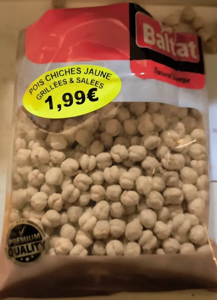 Pois chiches jaunes grillés salés