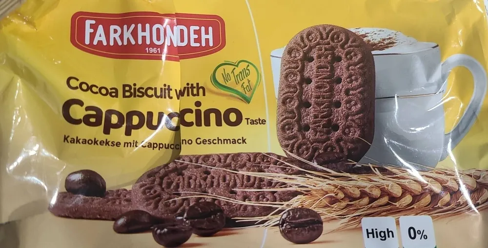 Cocoa biscuit with cappuccino
