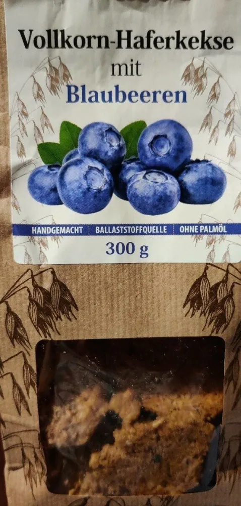 Vollkorn-Haferkekse mit Blaubeeren