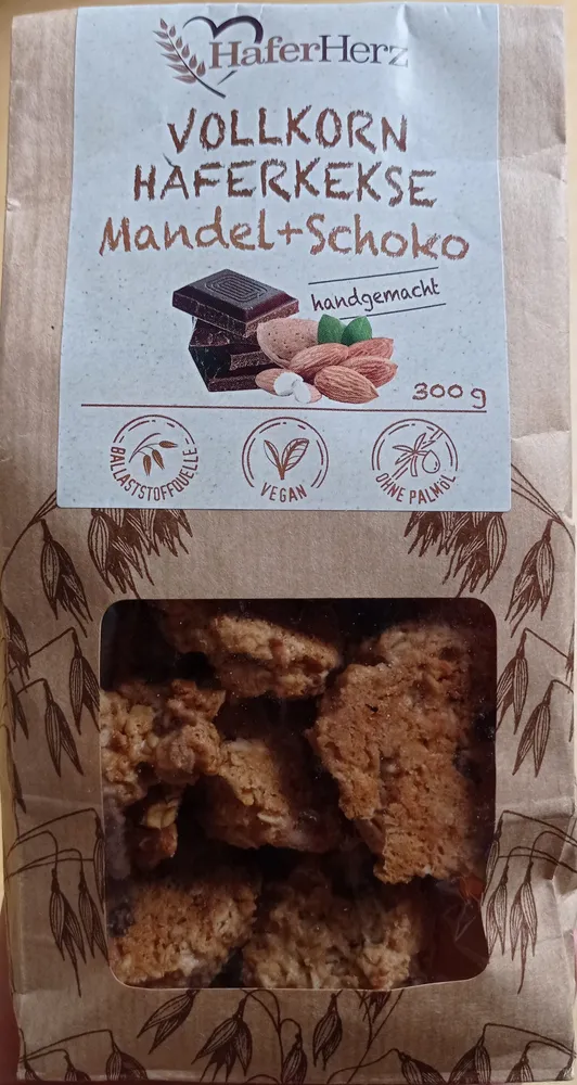Vollkorn Haferkekse Mandel+Schoko