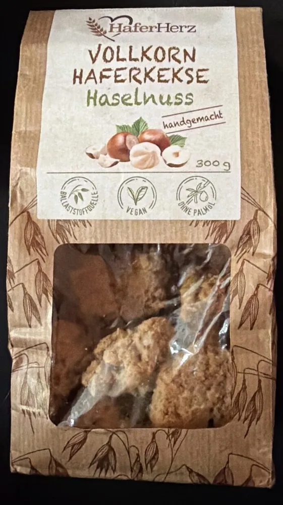 Volkorn Haferkekse Haselnuss