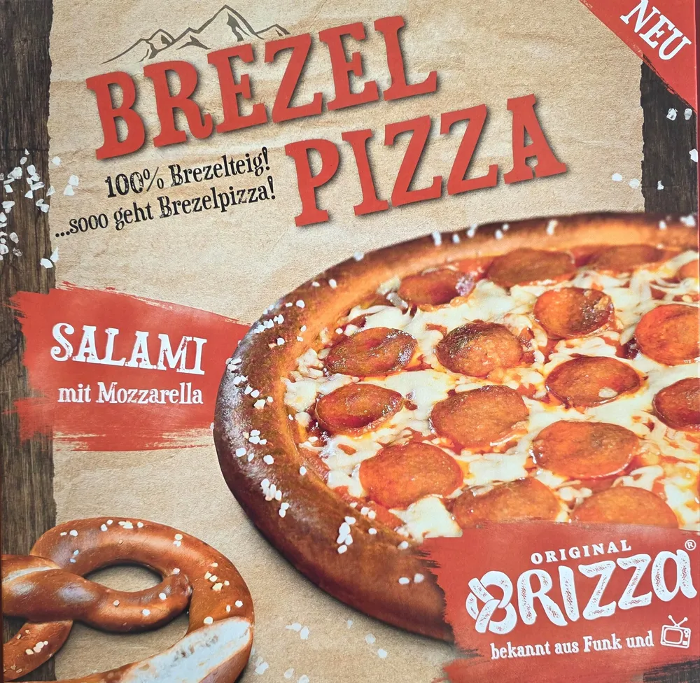 Brezel-Pizza Salami