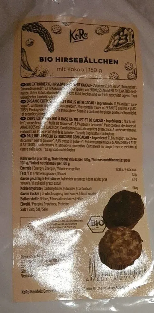 Boules de millet au cacao