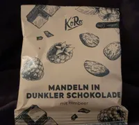 Mandeln in dunkler Schokolade mit Himbeer