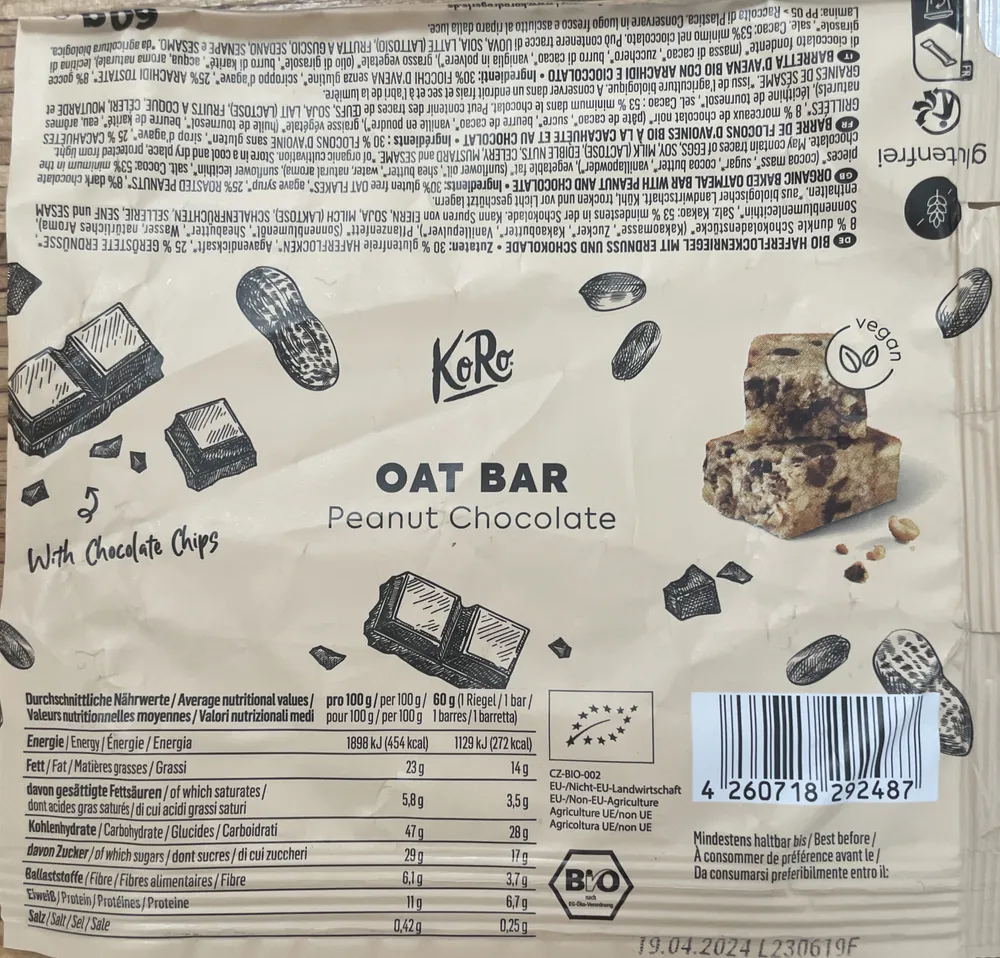 Oat Bar peanut chocolate