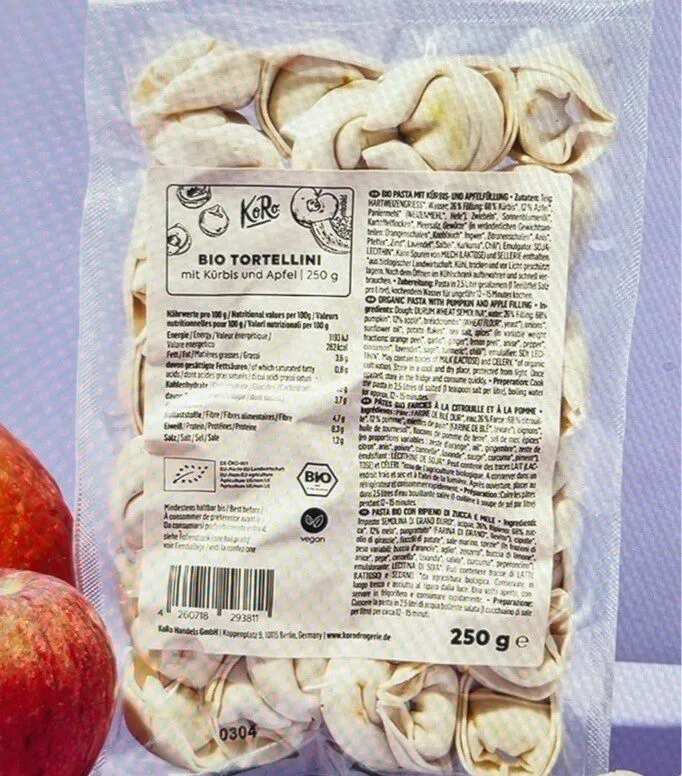 Tortelli di zucca e mela bio