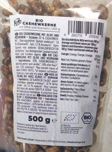 Cashewkerne Olive&Rosmarin