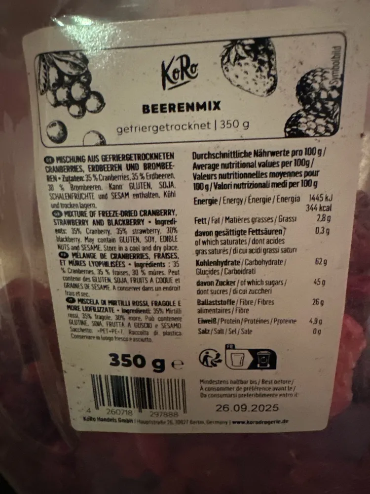 beerenmix getrocknet