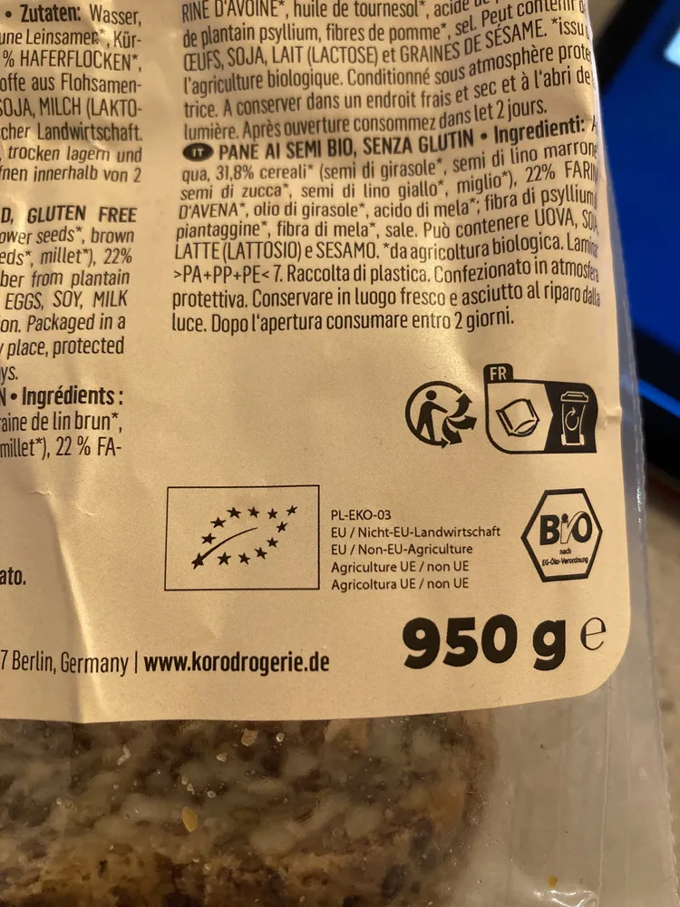 GLUTENFREIES BIO SAATENBROT