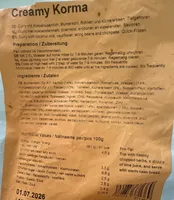 Creamy korma