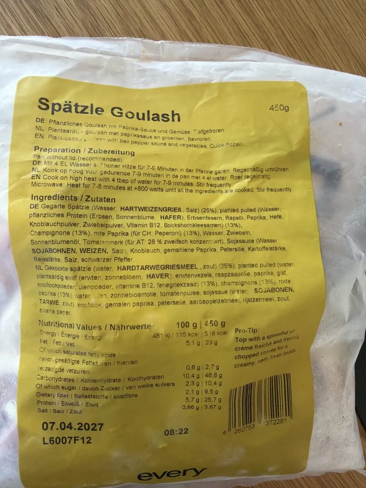 Spätzle Gulash