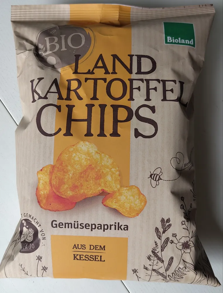 Bio Landkartoffelchips Gemüsepaprika