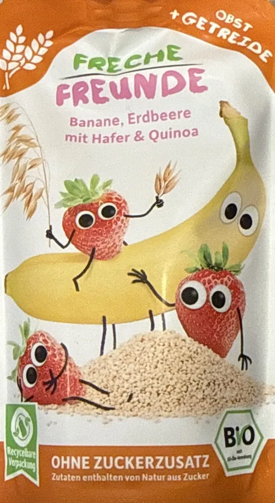 Banane, Erdbeere mit Hafer & Quinoa