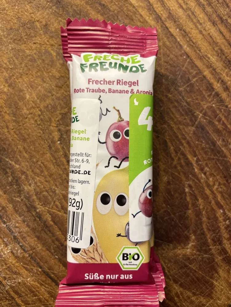 Frecher Riegel Rote Traube, Banane & Aronia