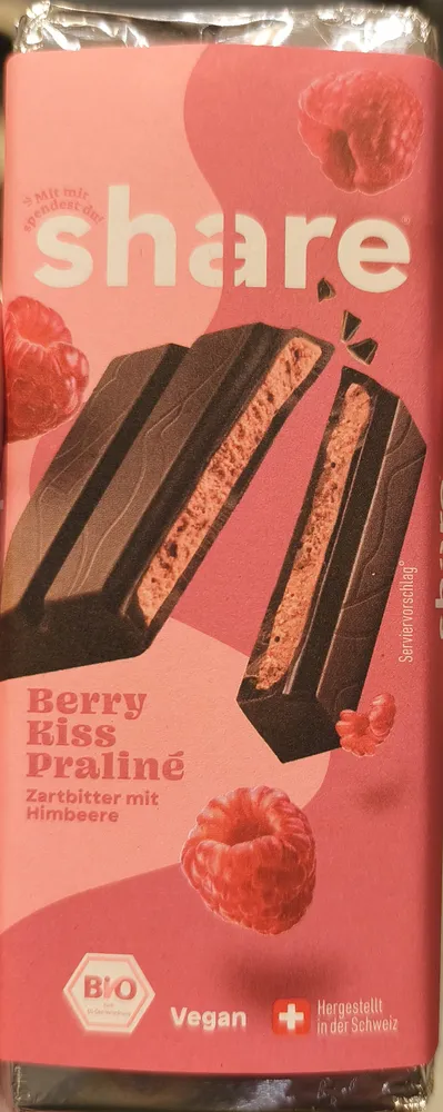 Berry Kiss Praliné Schokolade Himbeere