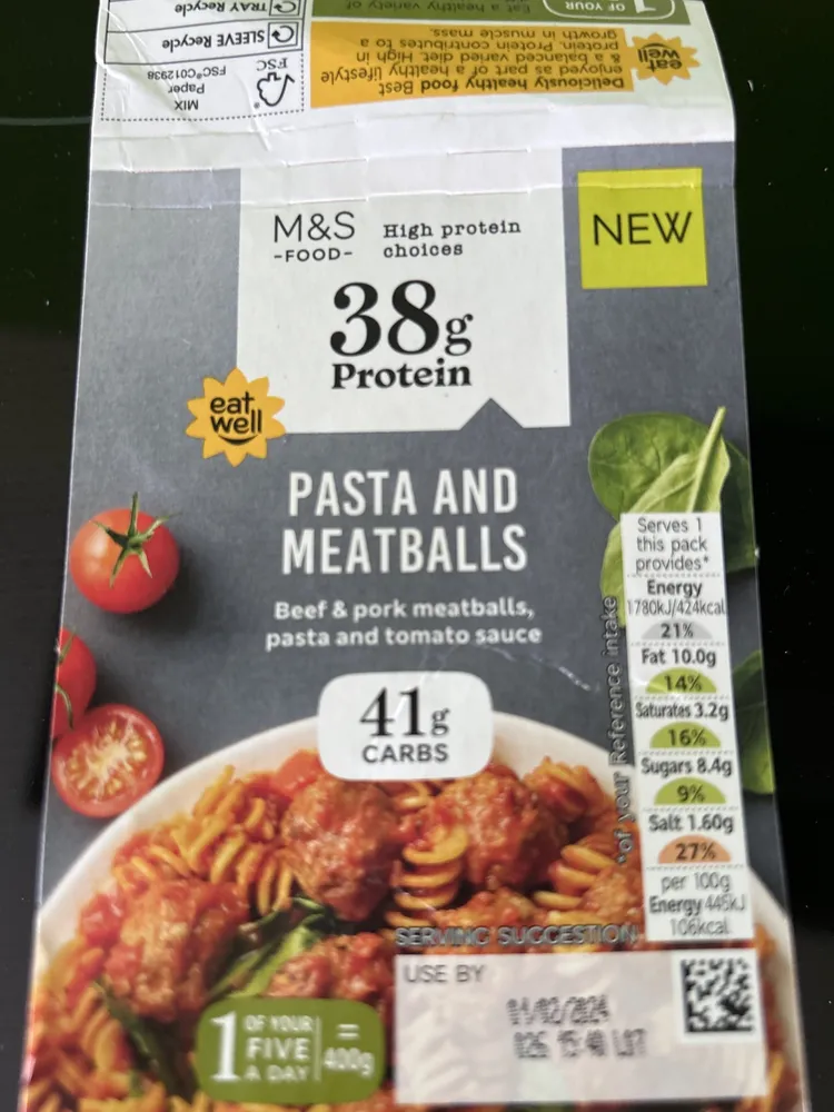 pasta and meatballs