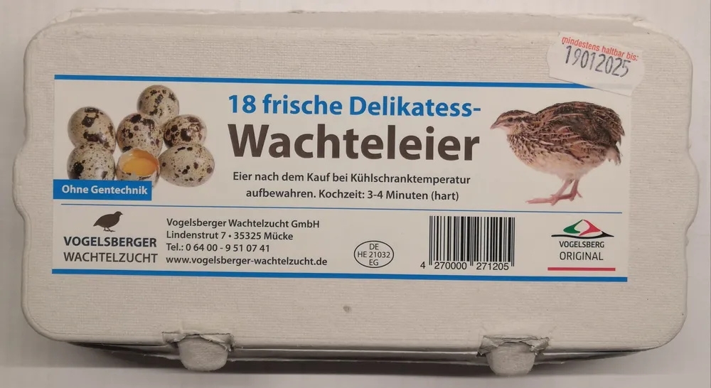18 frische Delikatess-Wachteleier