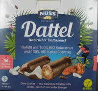 Dattel Natürlicher Dattelsnack, Kokosmus+Kakaoüberzug