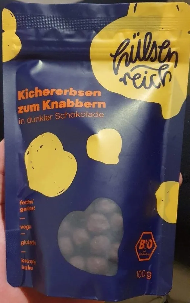 Kichererbsen zum Knabbern in dunckler Schokolade