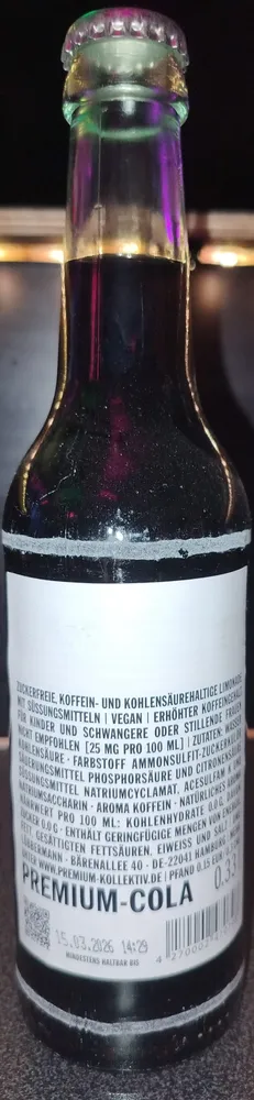Premium-Cola Zuckerfrei
