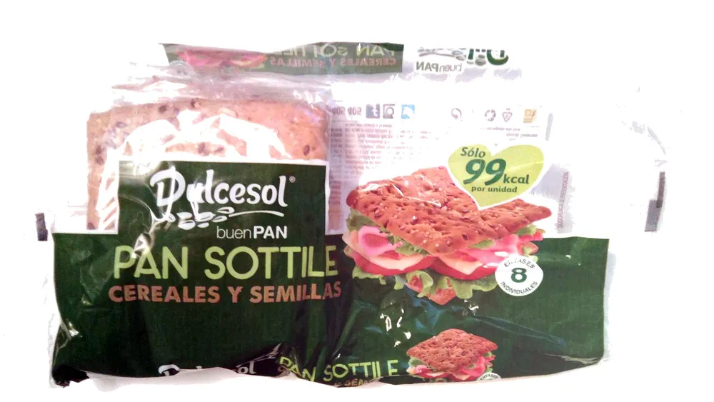 Pan sottile cereales y semillas