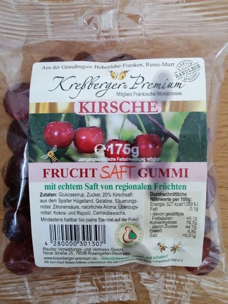 Fruchtsaft Gummi mit echtem Saft von regionalen Früchten