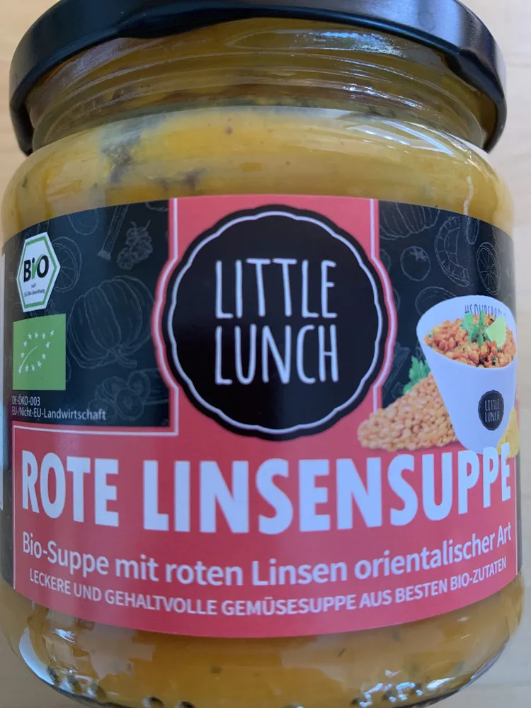 Rote Linsensuppe Bio-Suppe mit roten Linsen orientalischer Art