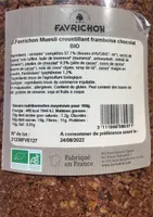 Muesli framboise chocolat Favrichon
