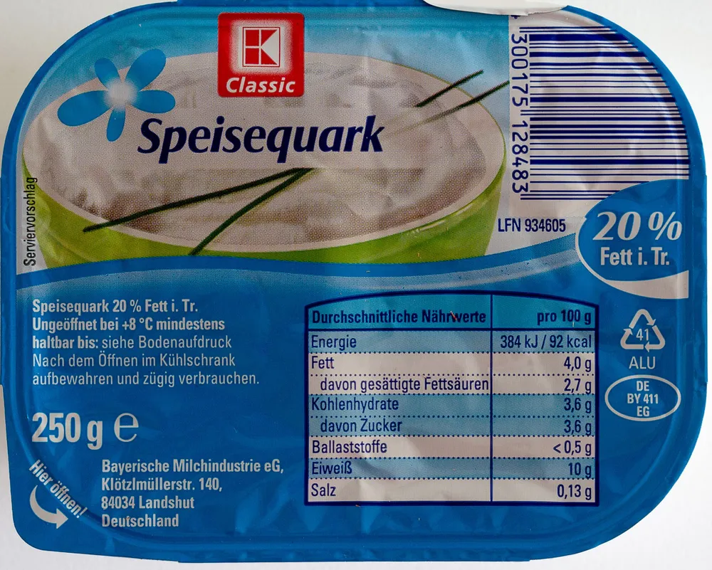 Speisequark 20% Fett i. Tr.