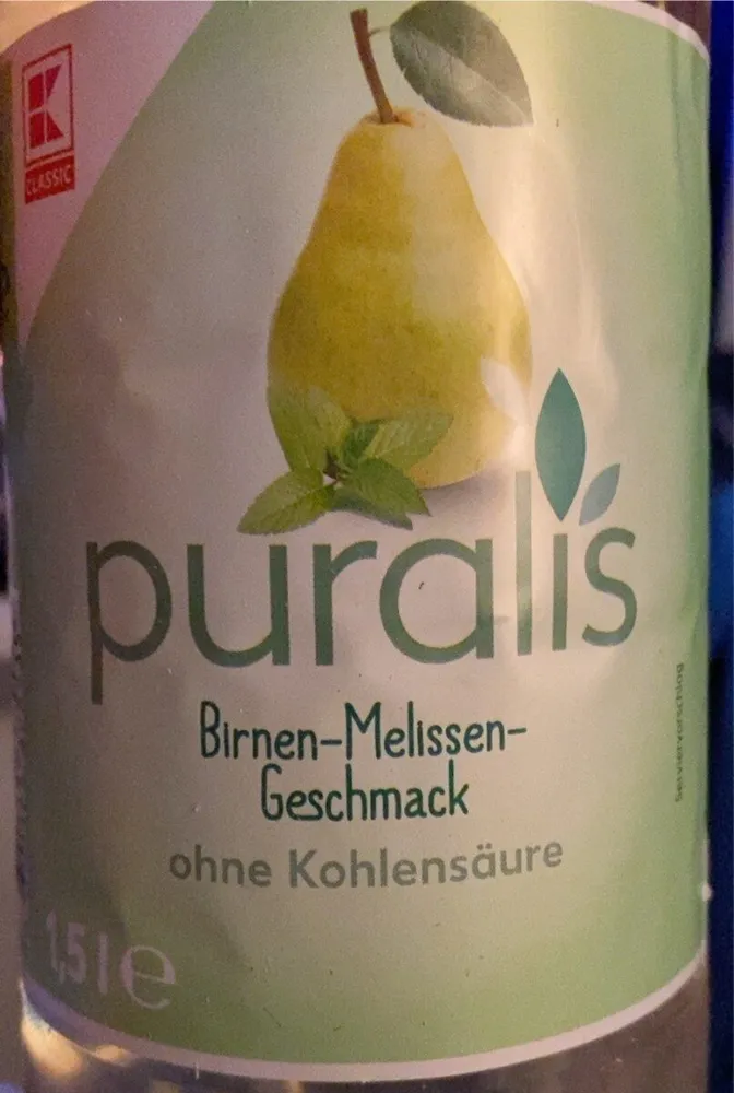 Puralis Birnen-Melissen Geschmack ohne Kohlensäure