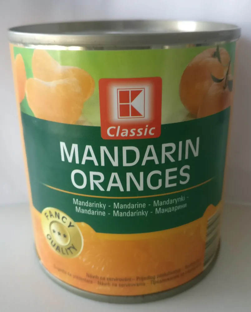 Mandarinky, celé měsíčky, loupané, kompot