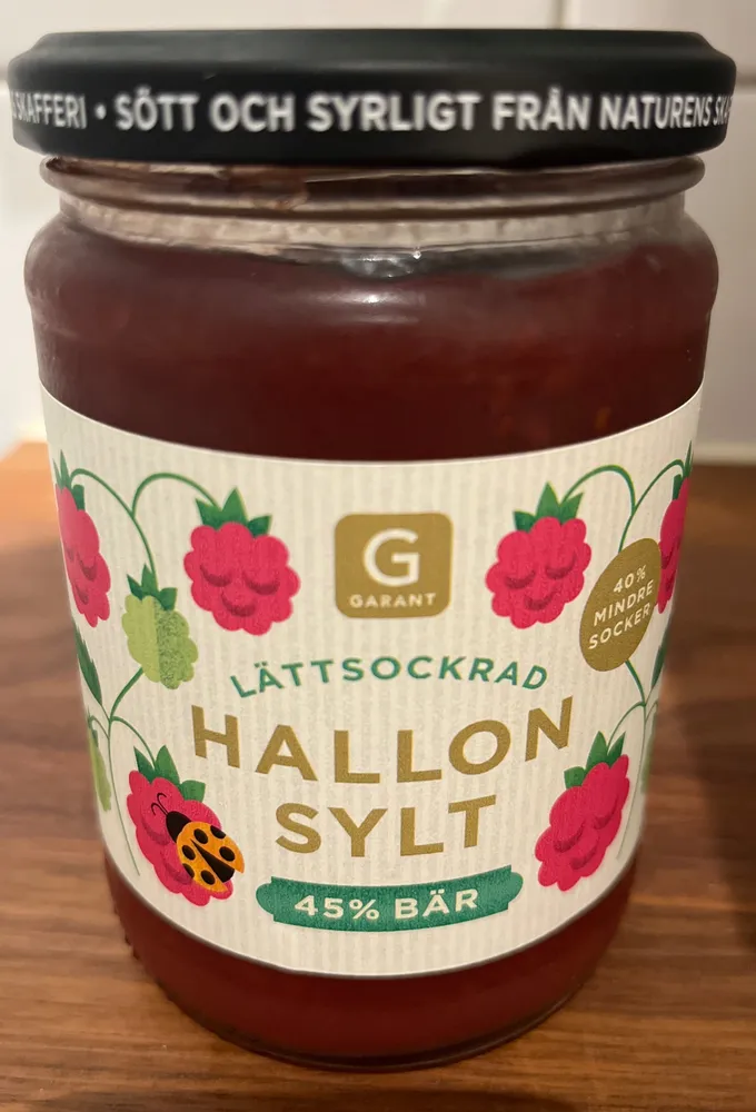 lättaockrad hallon sylt