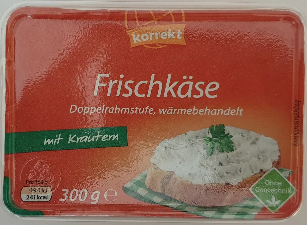 Frischkäse mit Kräutern, Doppelrahmstufe, wärmebehandelt