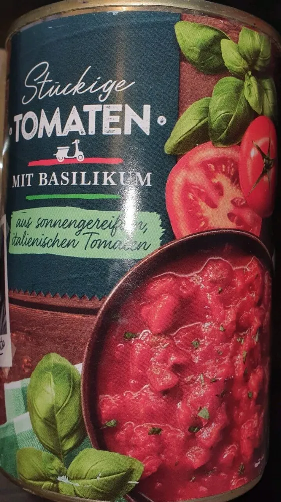 Stückige Tomaten Basilikum