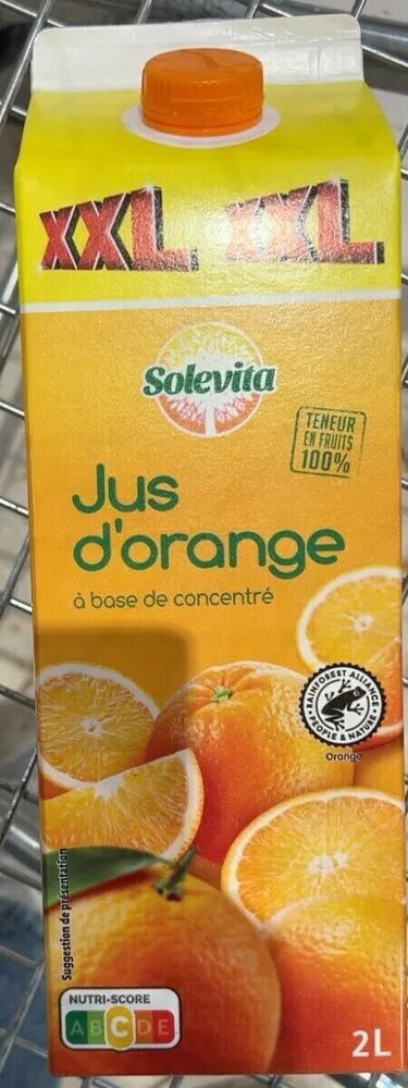 Jus d'orange à base de concentré