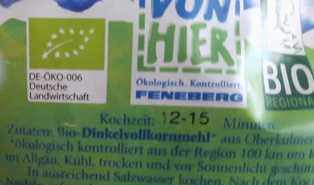 Dinkel Vollkornnudeln
