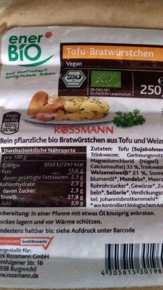Tofu-Bratwürsten
