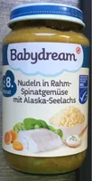 Nudeln in Rahm-Spinatgemüse mit Alaska-Seelachs